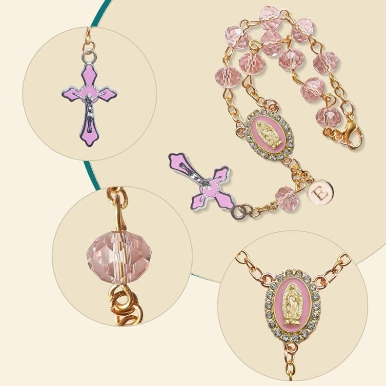 Personalized Car Rosary – Virgin of Guadalupe Rearview Mirror Charm