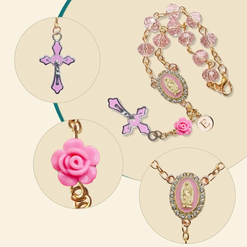 Personalized Car Rosary – Virgin of Guadalupe Rearview Mirror Charm
