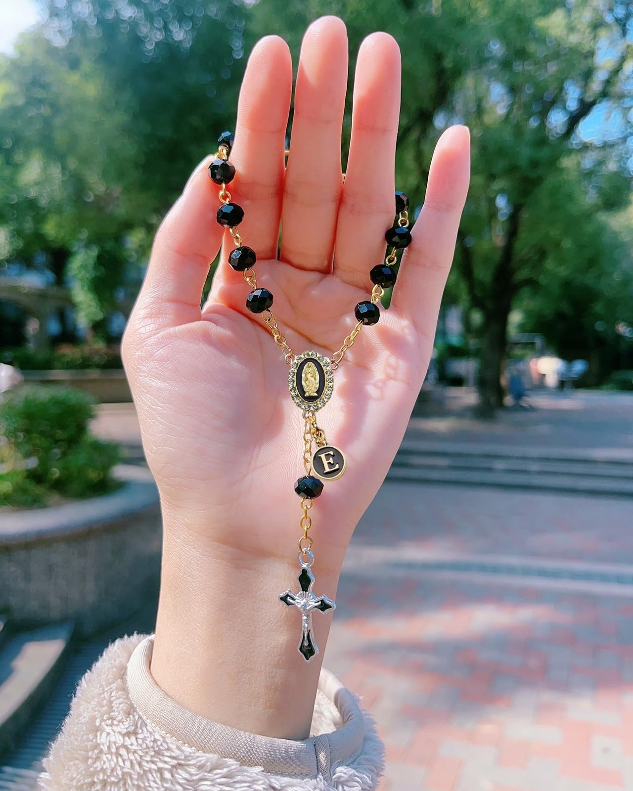 Personalized Car Rosary – Virgin of Guadalupe Rearview Mirror Charm