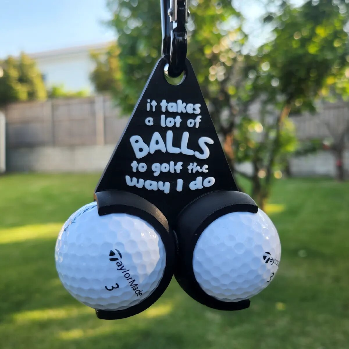 Custom Name Golf Ball Holder with Clip - Personalized Golf Gift