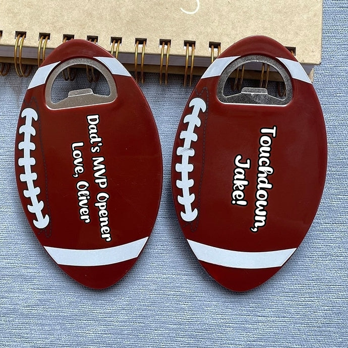 Personalized Football Magnetic Bottle Opener – Custom Engraving