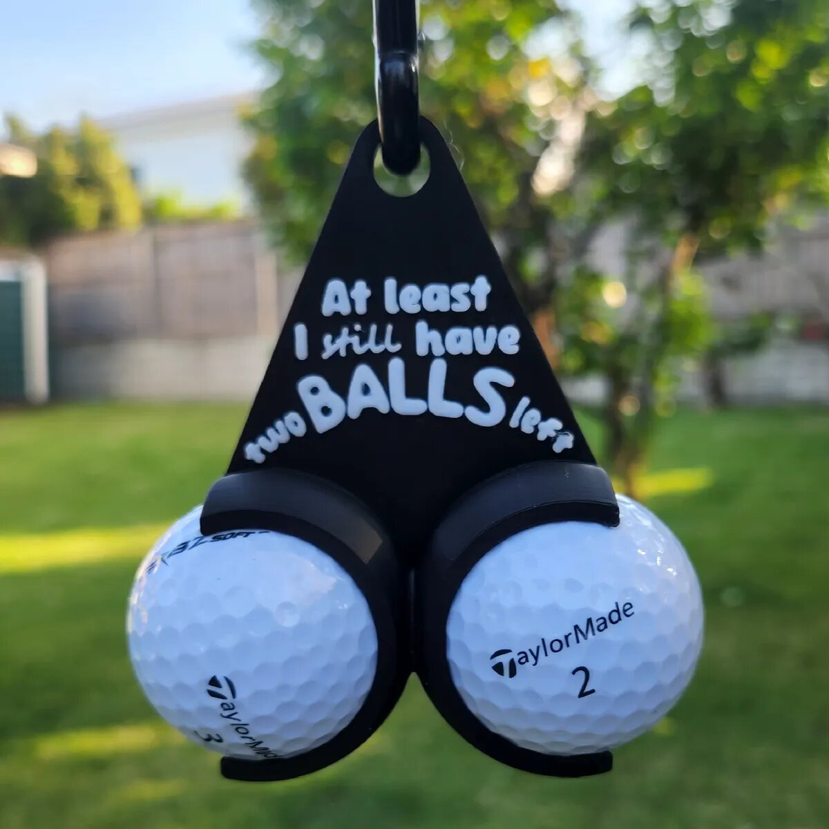 Custom Name Golf Ball Holder with Clip - Personalized Golf Gift