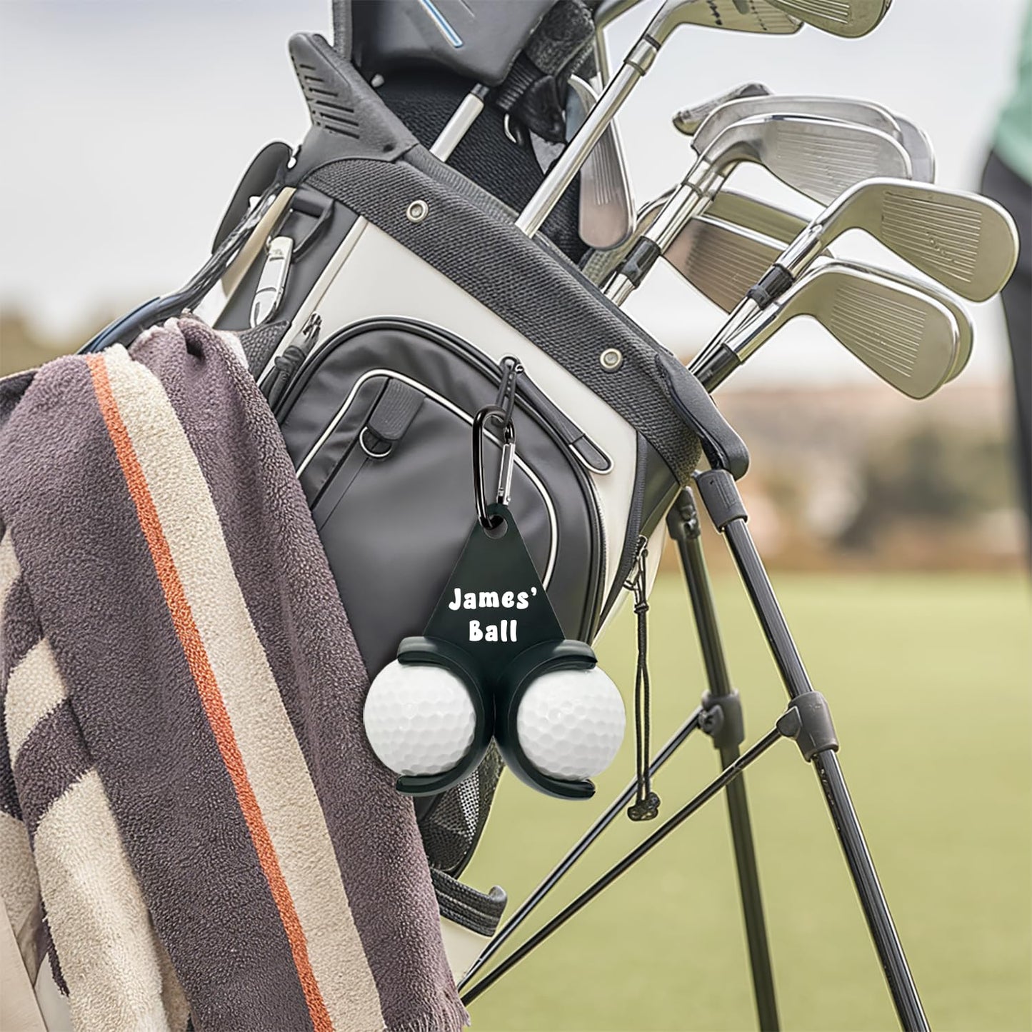 Custom Name Golf Ball Holder with Clip - Personalized Golf Gift