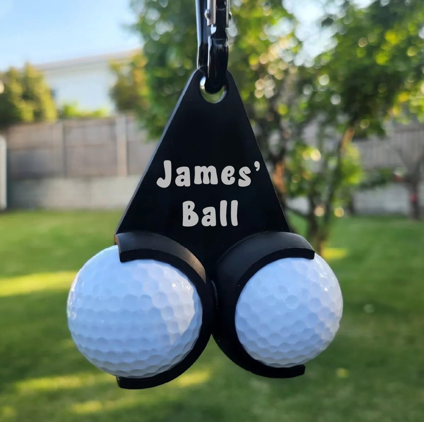 Custom Name Golf Ball Holder with Clip - Personalized Golf Gift