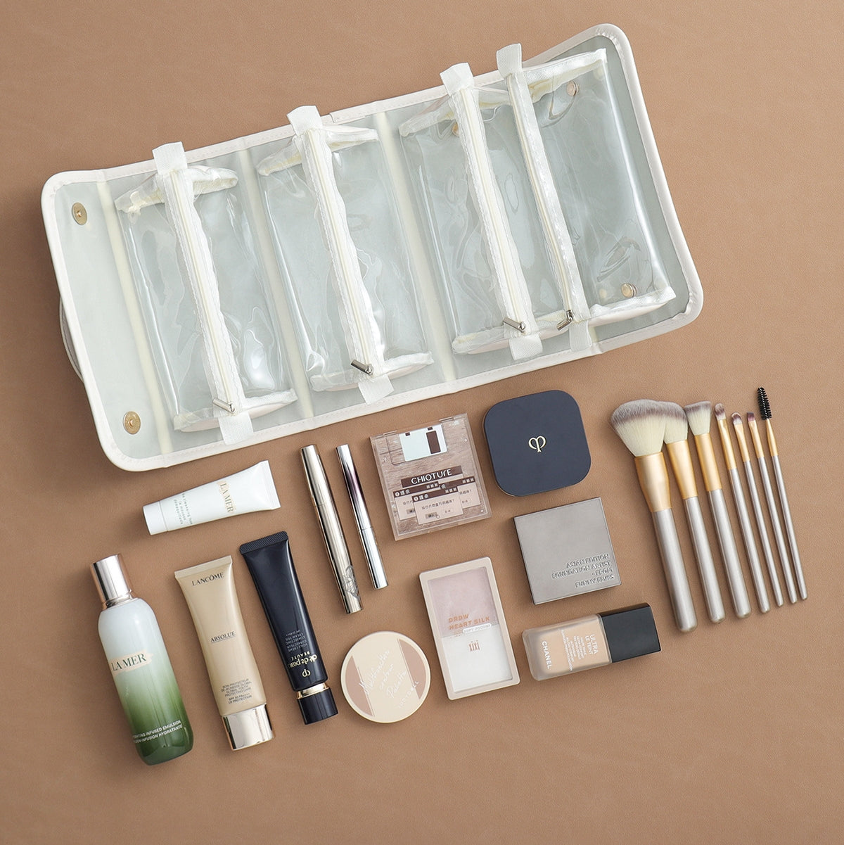 Anpassbare abnehmbare 4-in-1-Reise-Make-up-Tasche
