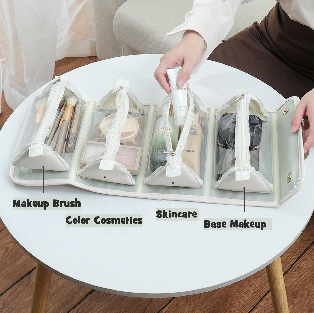 Anpassbare abnehmbare 4-in-1-Reise-Make-up-Tasche