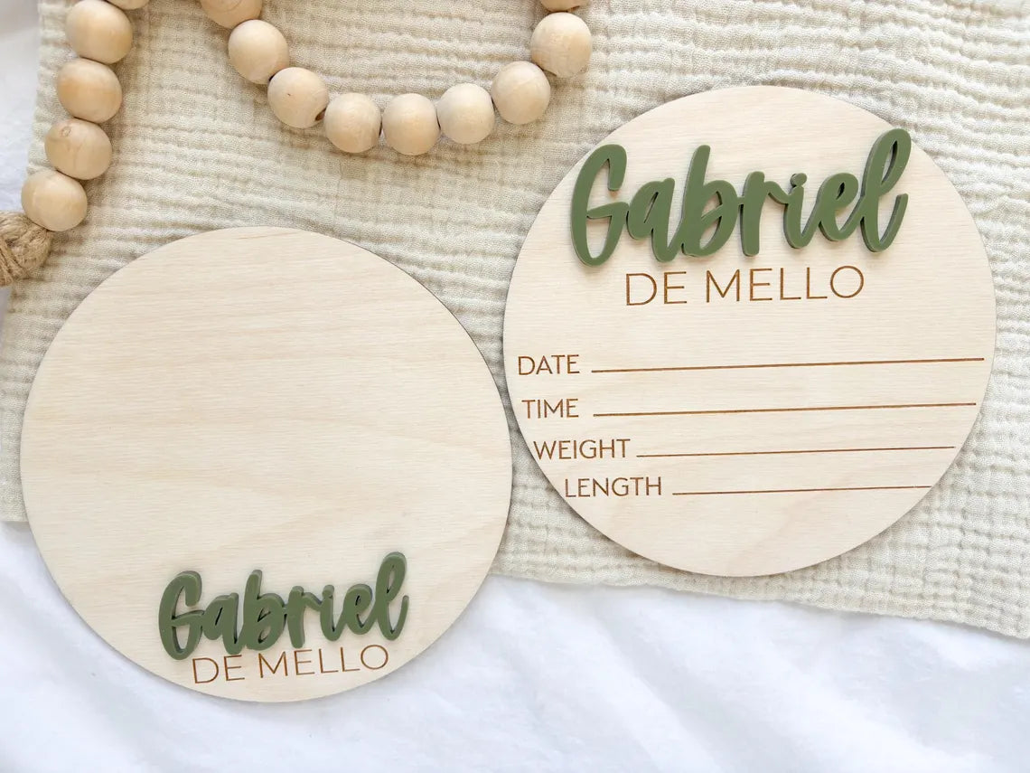 Custom Baby Name Sign for Hospital – Birth Announcement Keepsake