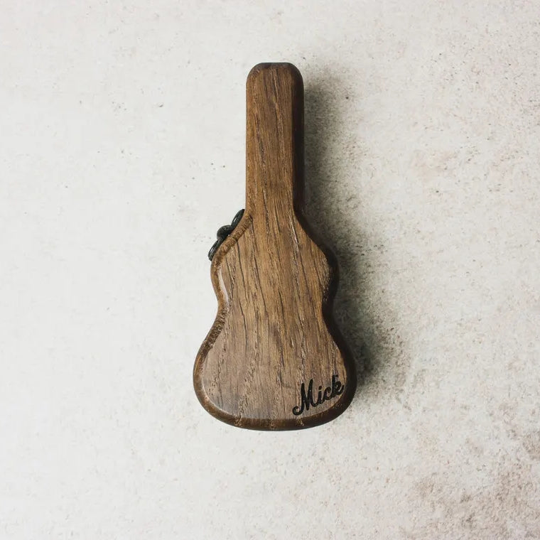Personalized Guitar Pick Holder – Engraved Wood & Metal Picks Gift