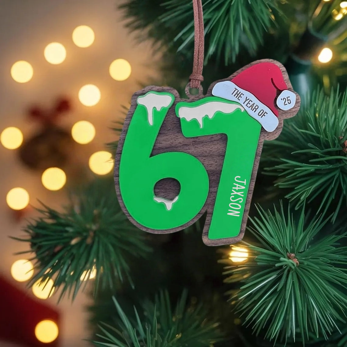 6/7 Frozen Snow Meme Ornament – Funny Wooden Christmas Decoration