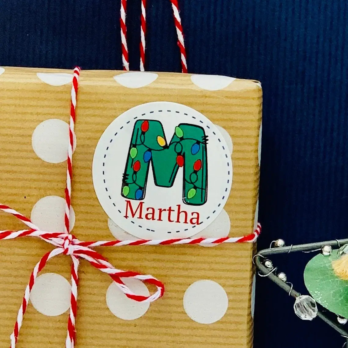 Personalised Christmas Name Stickers – Waterproof Custom Label Sheets (2 Sheets, 40 Labels)