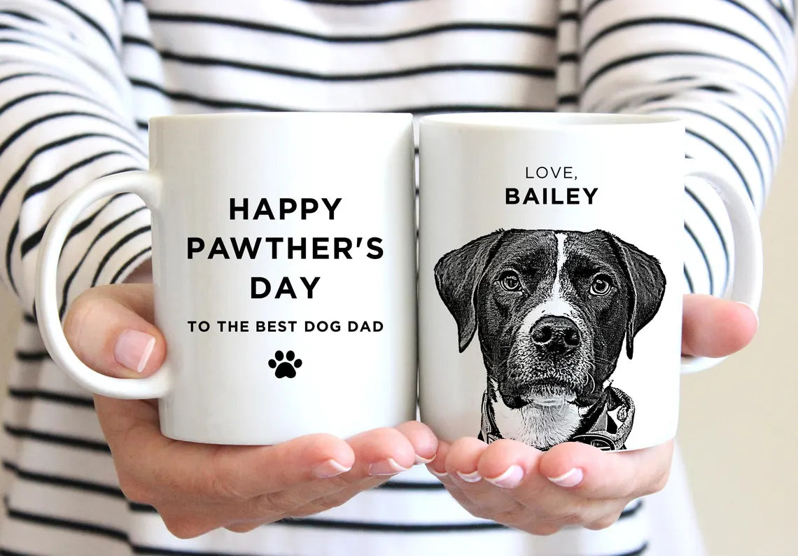 Father's Day Dog Dad Mug – Personalized Pet Gift for Fur Dads