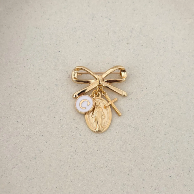 Personalized Catholic Protection Pin - Baptism Gift