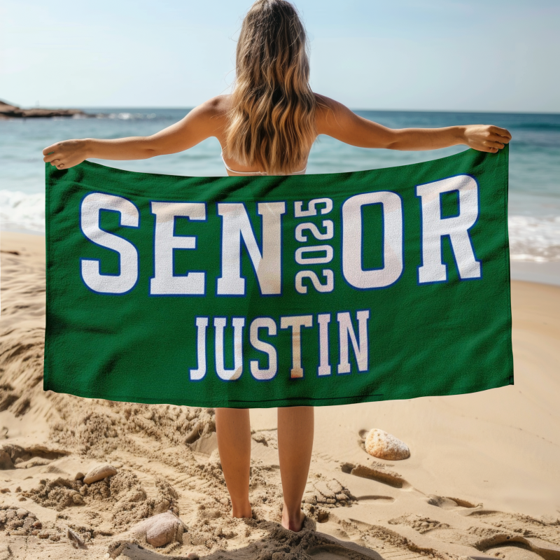Personalized Beach Towel, Name Pool Towel, Gift for Kids, Graduation Gift, Senior Gift