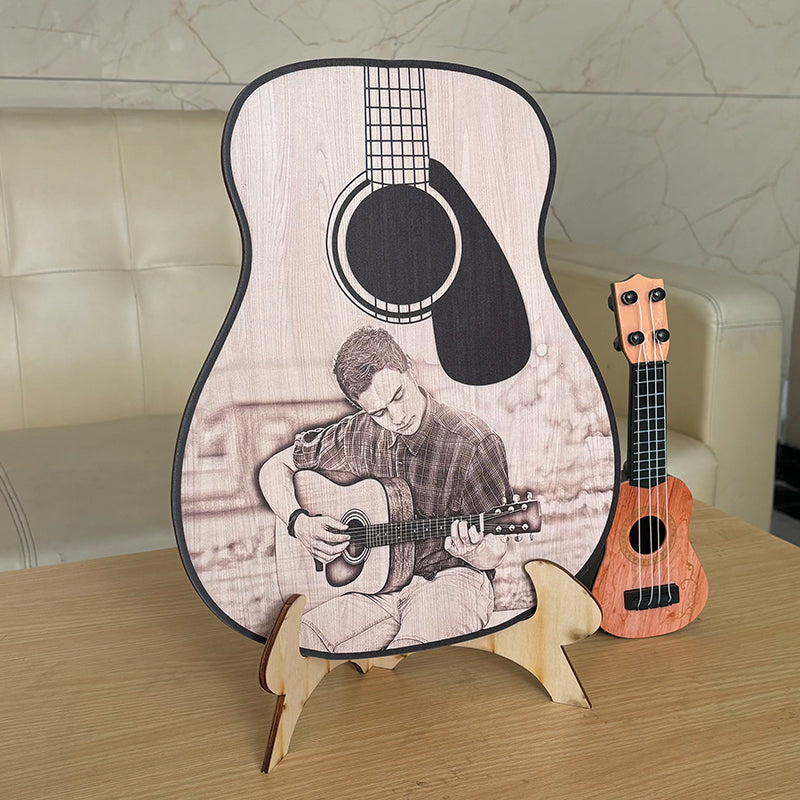 Personalized Guitar Photo Ornament | Custom Music Gift for Dad