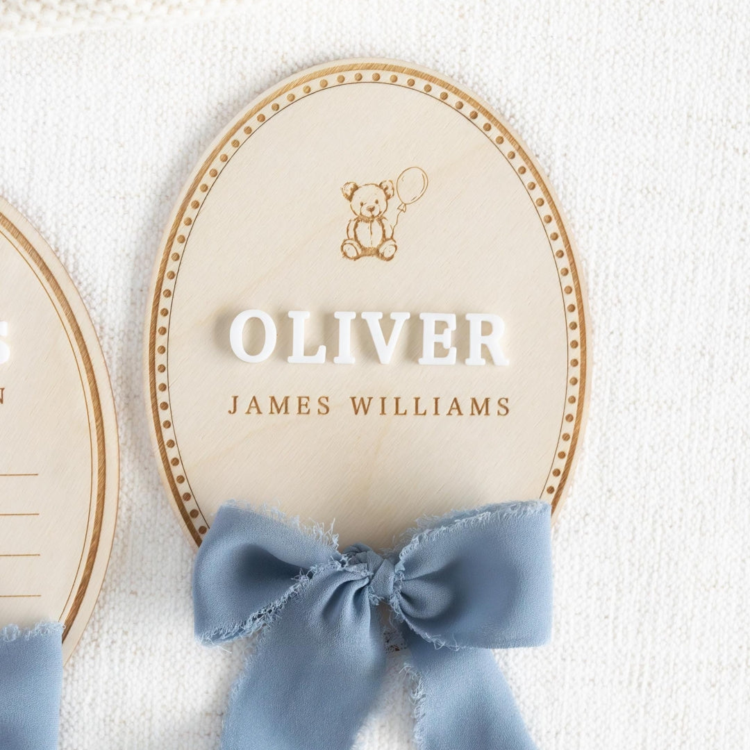Personalized Baby Birth Announcement Sign, Wooden Newborn Name Plaque