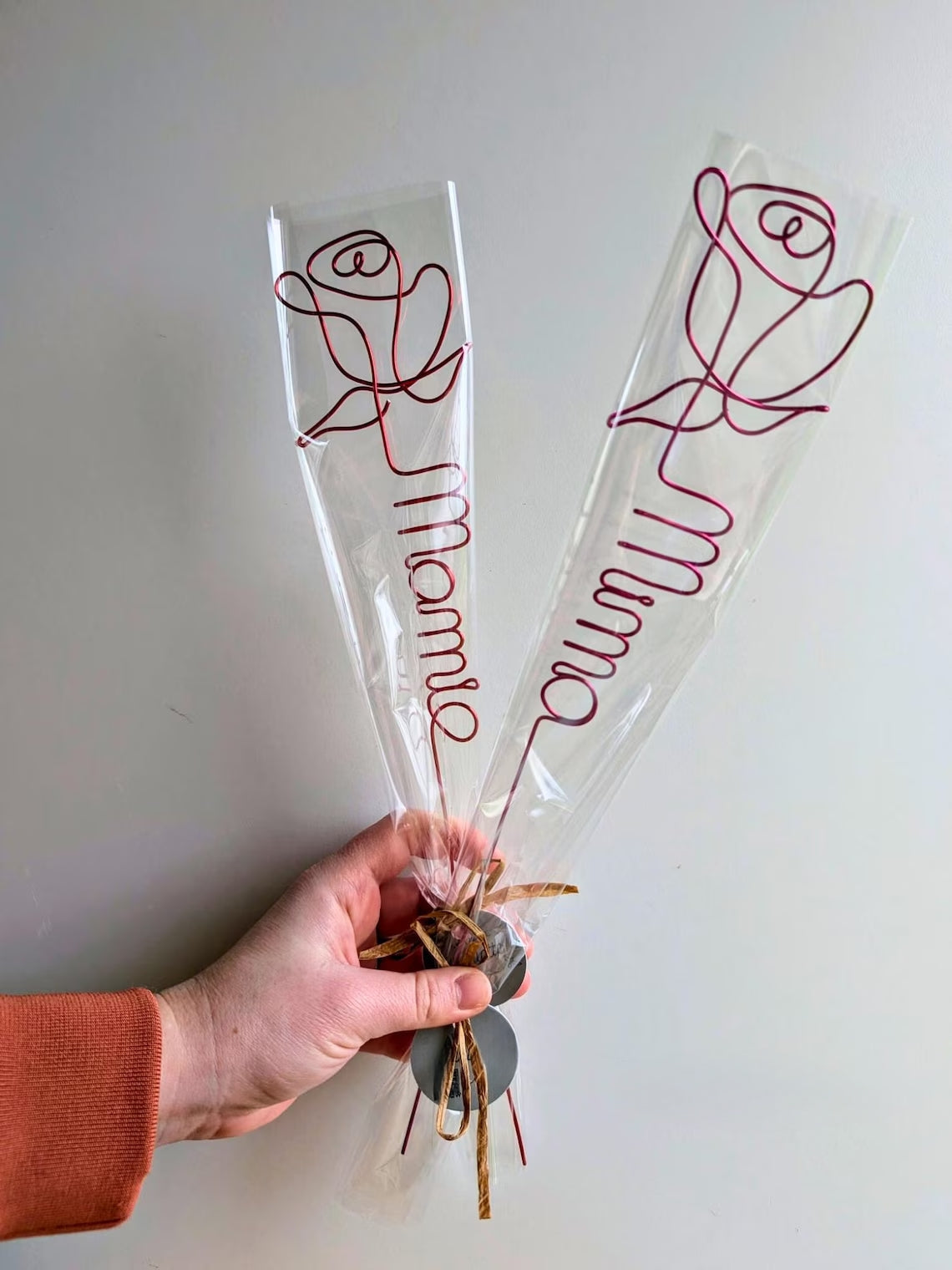 Personalized Wire Rose with Name – Eternal Flower Gift