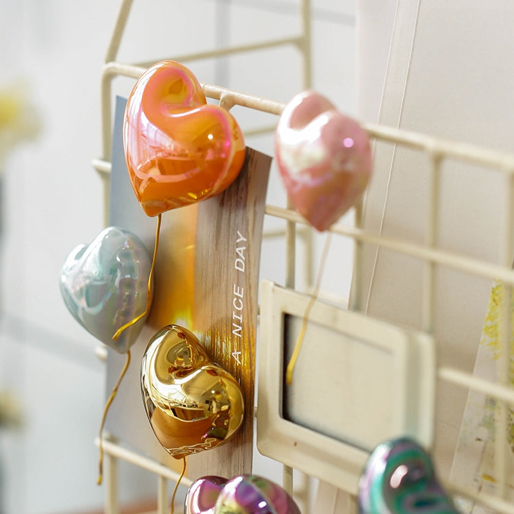 Handmade Ceramic Heart Balloon Magnet – Colorful Home Decor, Unique Artisan Gift
