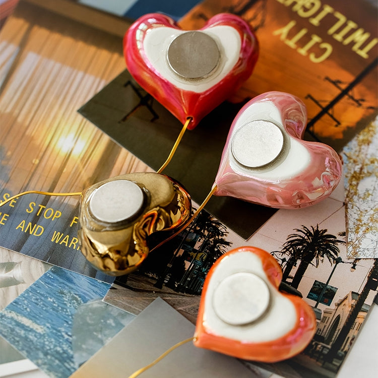 Handmade Ceramic Heart Balloon Magnet – Colorful Home Decor, Unique Artisan Gift