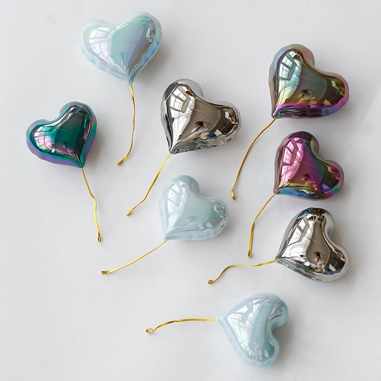 Handmade Ceramic Heart Balloon Magnet – Colorful Home Decor, Unique Artisan Gift