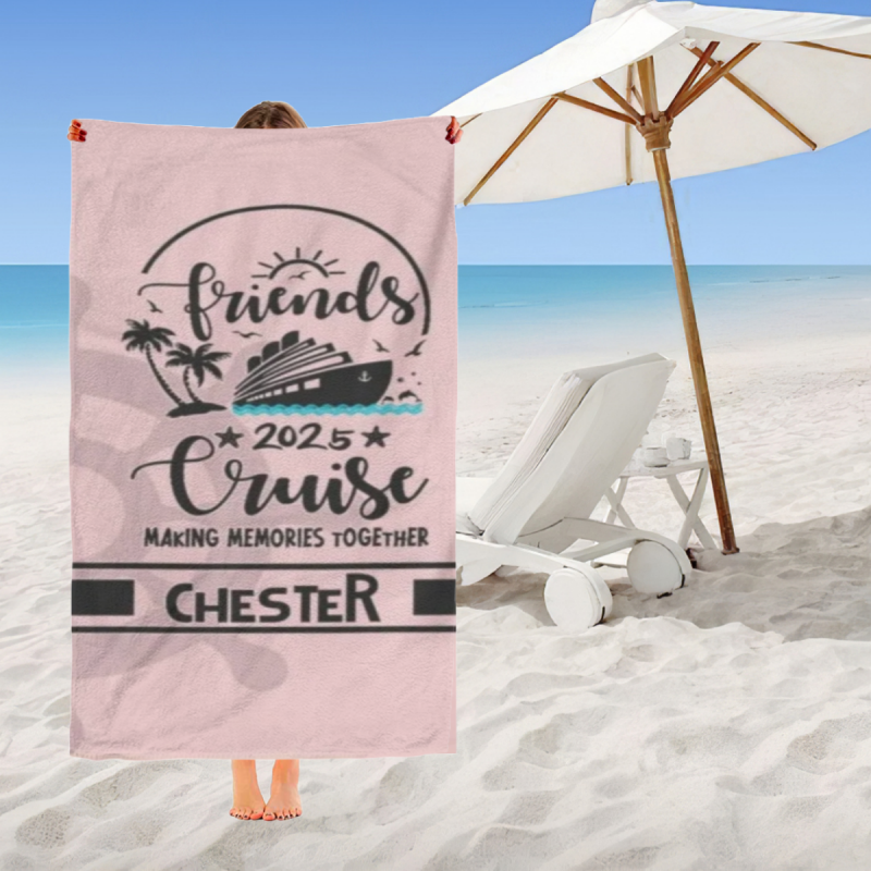 Friends Cruise 2025 Beach Towel, Cruise Trip Gift For Squad, Friends Cruising