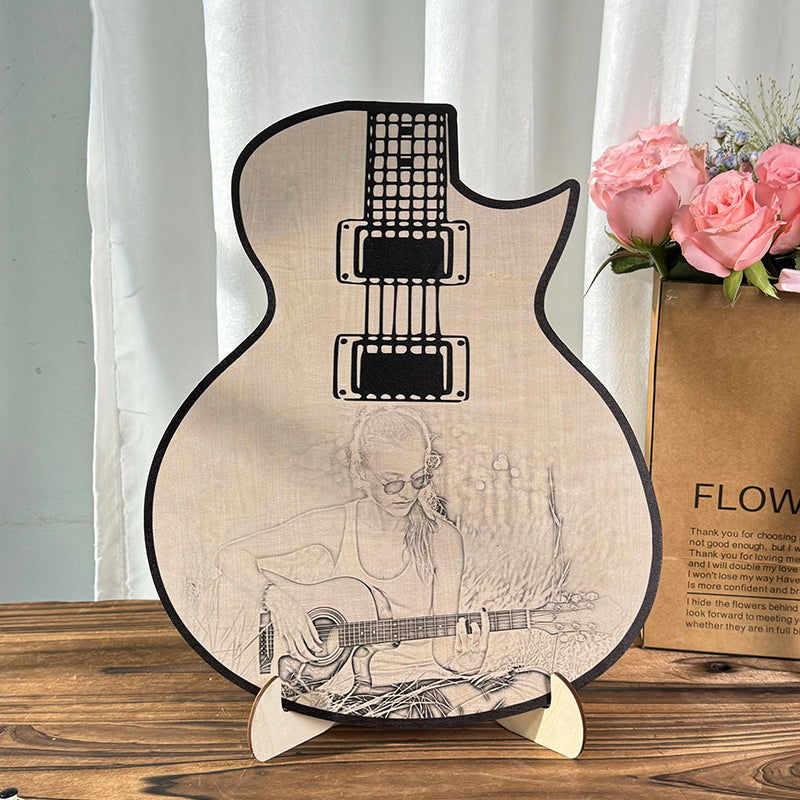 Personalized Guitar Photo Ornament | Custom Music Gift for Dad