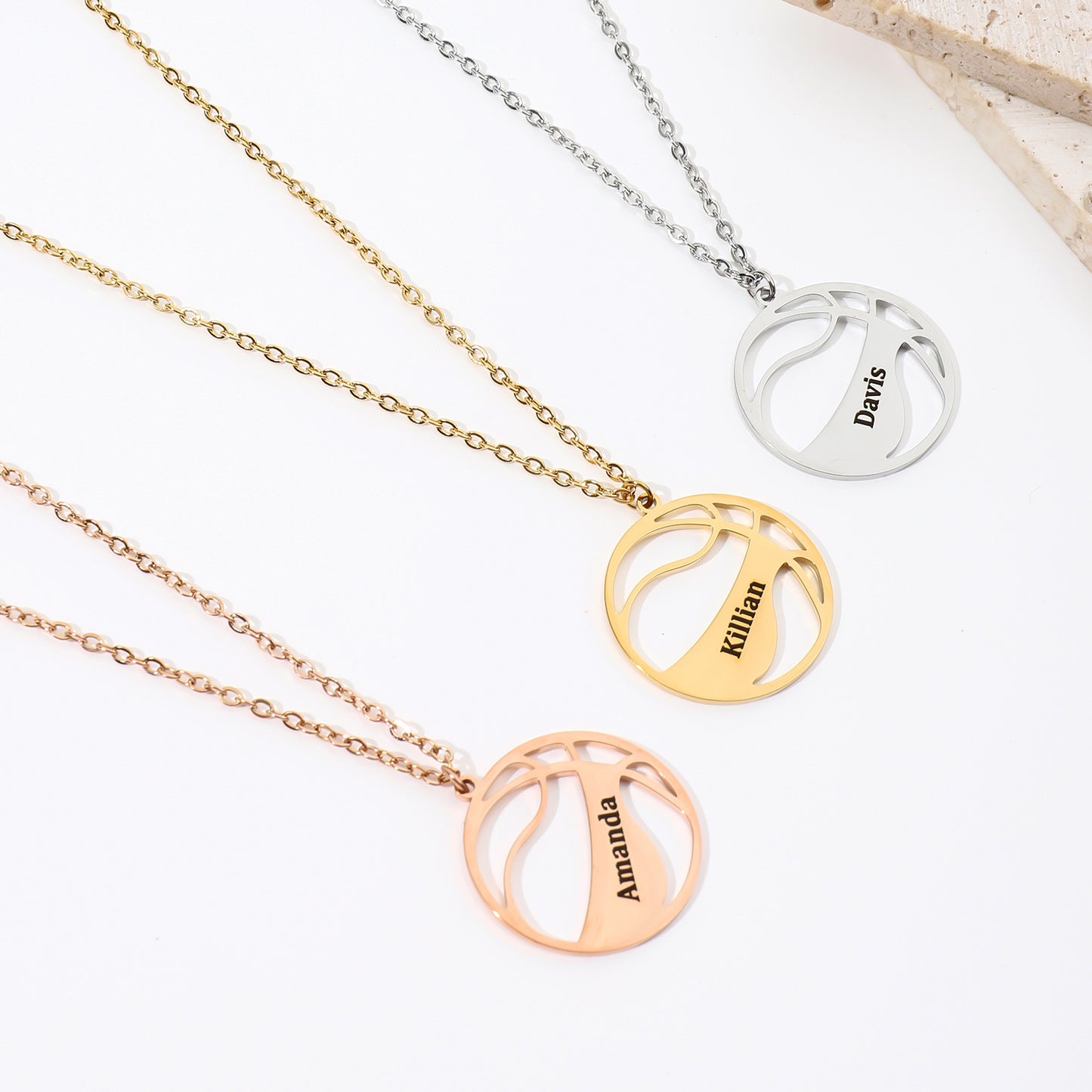Personalized Name Sports Necklace – Football, Basketball & More