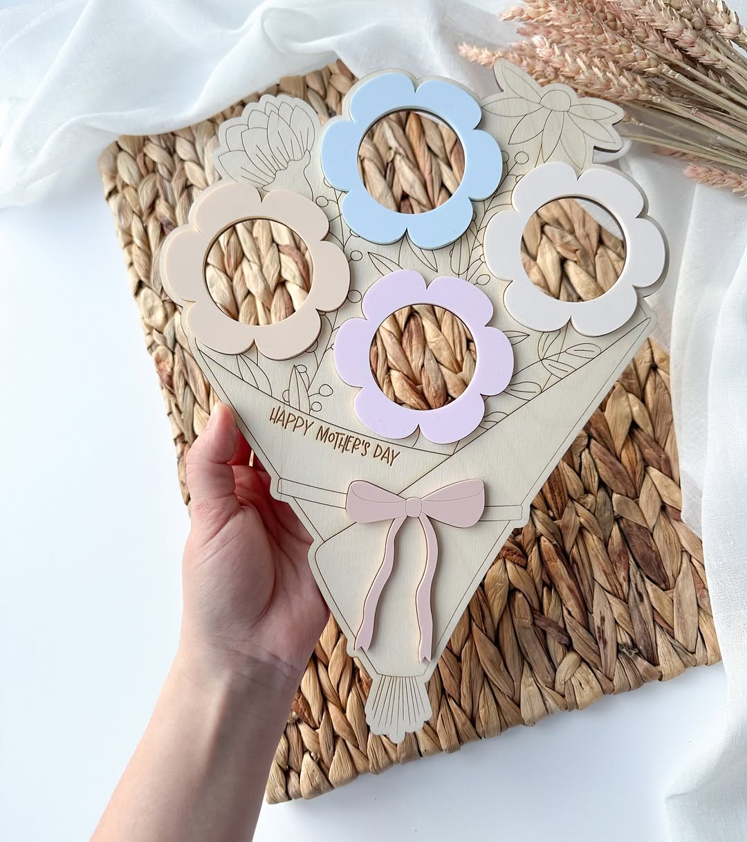 Mother's Day Floral Photo Frame | Flower Bouquet Picture Frame