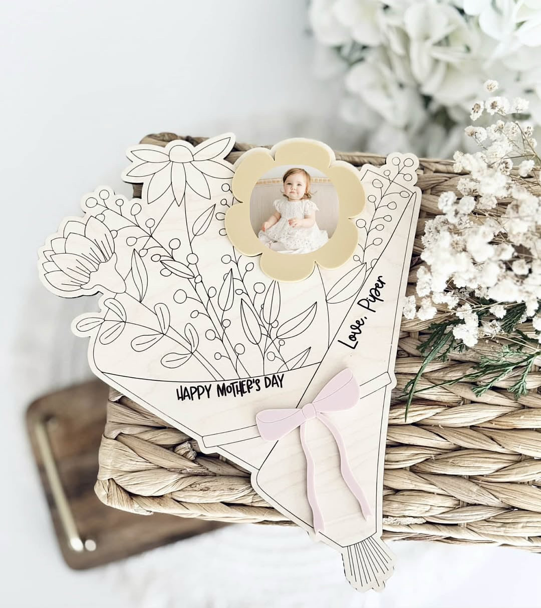 Mother's Day Floral Photo Frame | Flower Bouquet Picture Frame