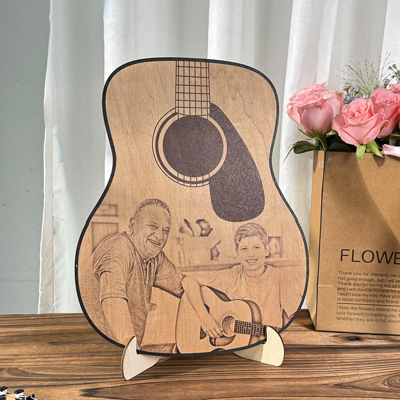 Personalized Guitar Photo Ornament | Custom Music Gift for Dad