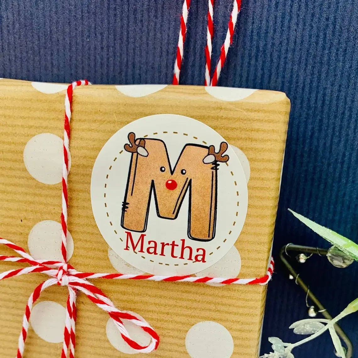 Personalised Christmas Name Stickers – Waterproof Custom Label Sheets (2 Sheets, 40 Labels)