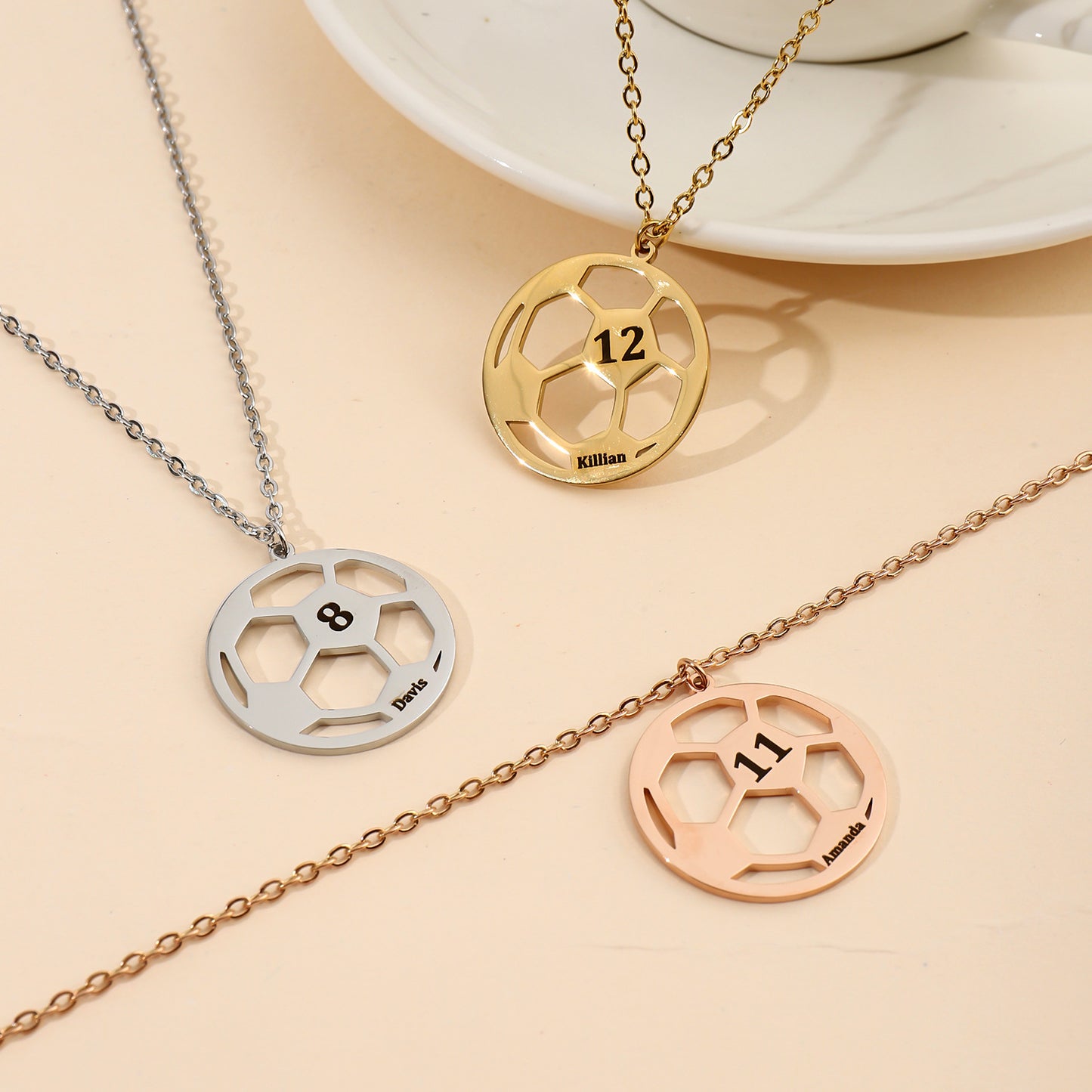 Personalized Name Sports Necklace – Football, Basketball & More