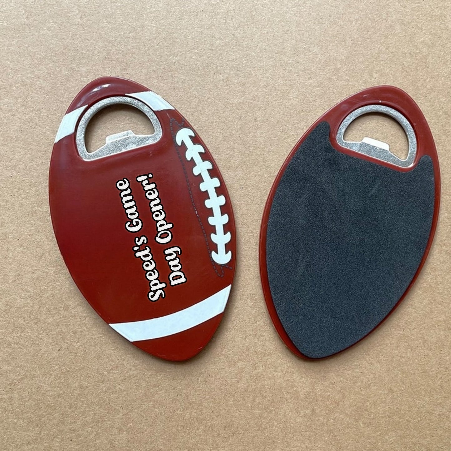 Personalized Football Magnetic Bottle Opener – Custom Engraving
