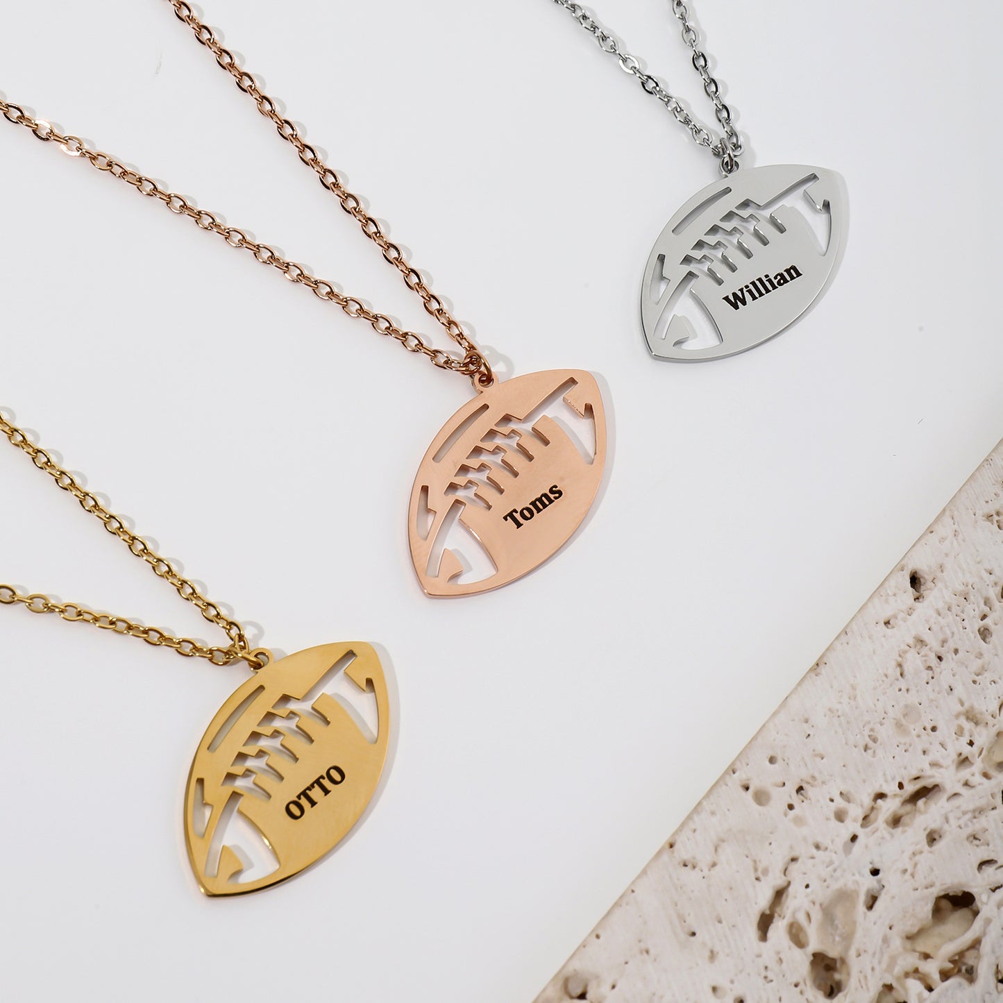 Personalized Name Sports Necklace – Football, Basketball & More