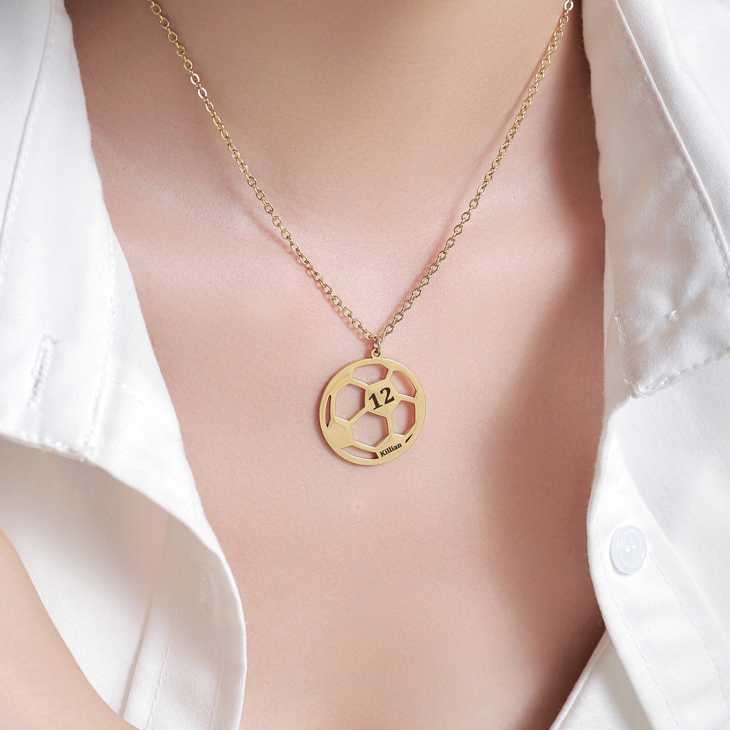 Personalized Name Sports Necklace – Football, Basketball & More