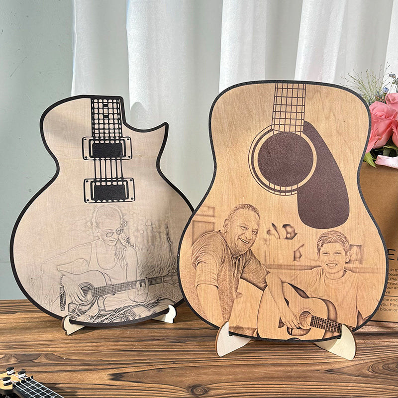 Personalized Guitar Photo Ornament | Custom Music Gift for Dad