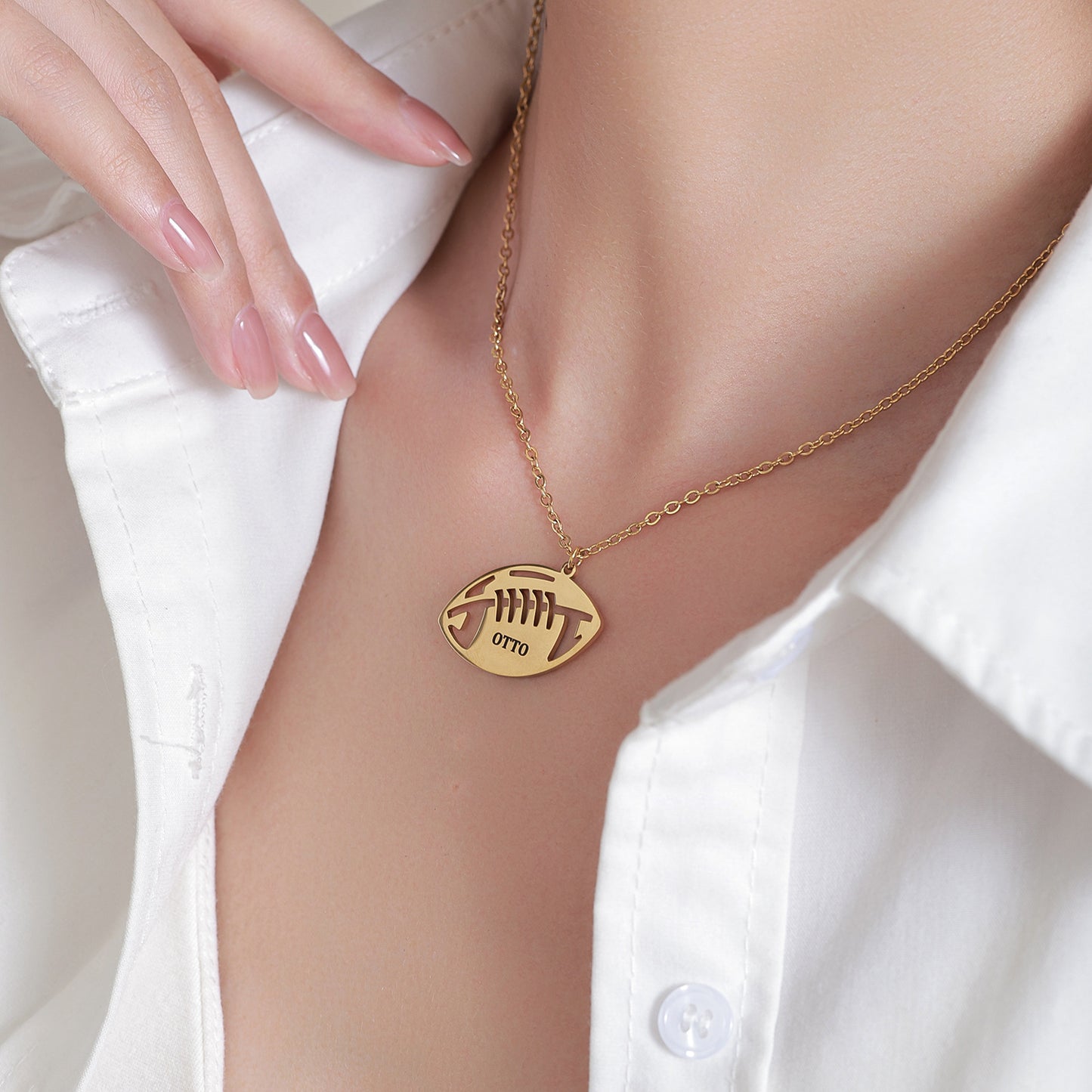 Personalized Name Sports Necklace – Football, Basketball & More