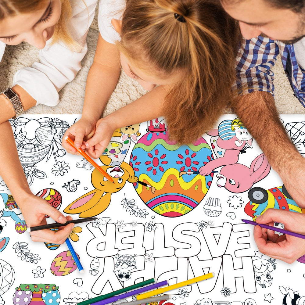 Easter Graffiti Poster Coloring Paper Tablecloth – Fun Activity for Kids! 🐣🎨