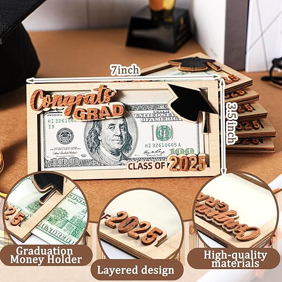 Wooden Money Holder – Graduation Gift | Envelope-Style Cash Holder