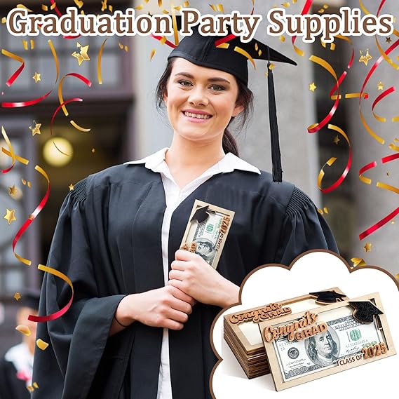 Wooden Money Holder – Graduation Gift | Envelope-Style Cash Holder