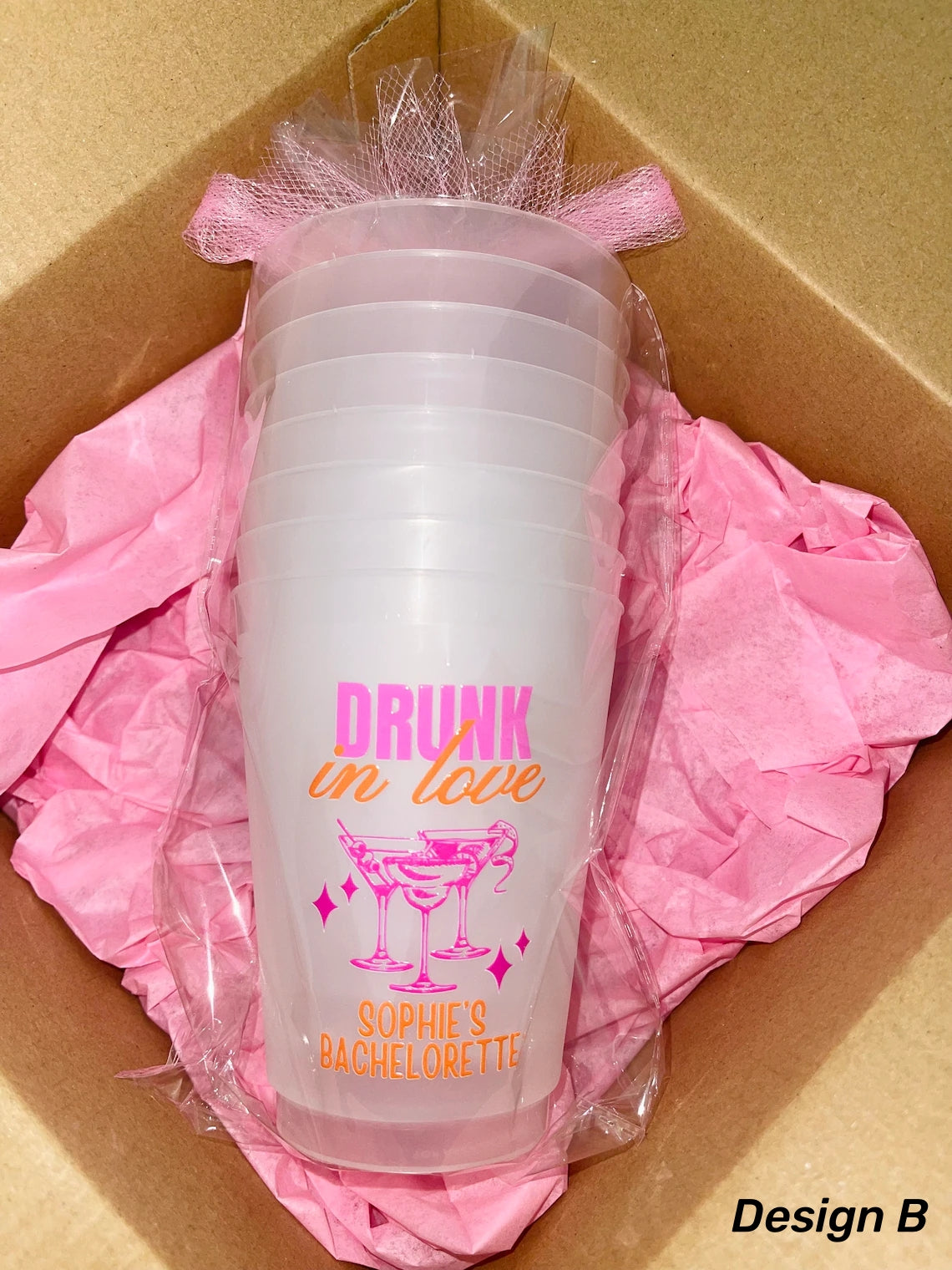 Custom Frosted Party Cups – Set of 8 Personalized 16oz Reusable Cups