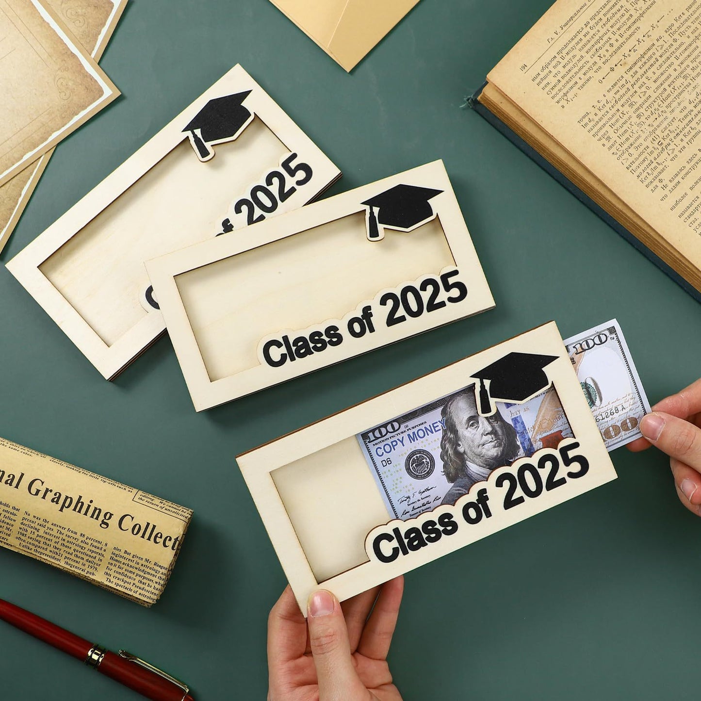 Wooden Money Holder – Graduation Gift | Envelope-Style Cash Holder