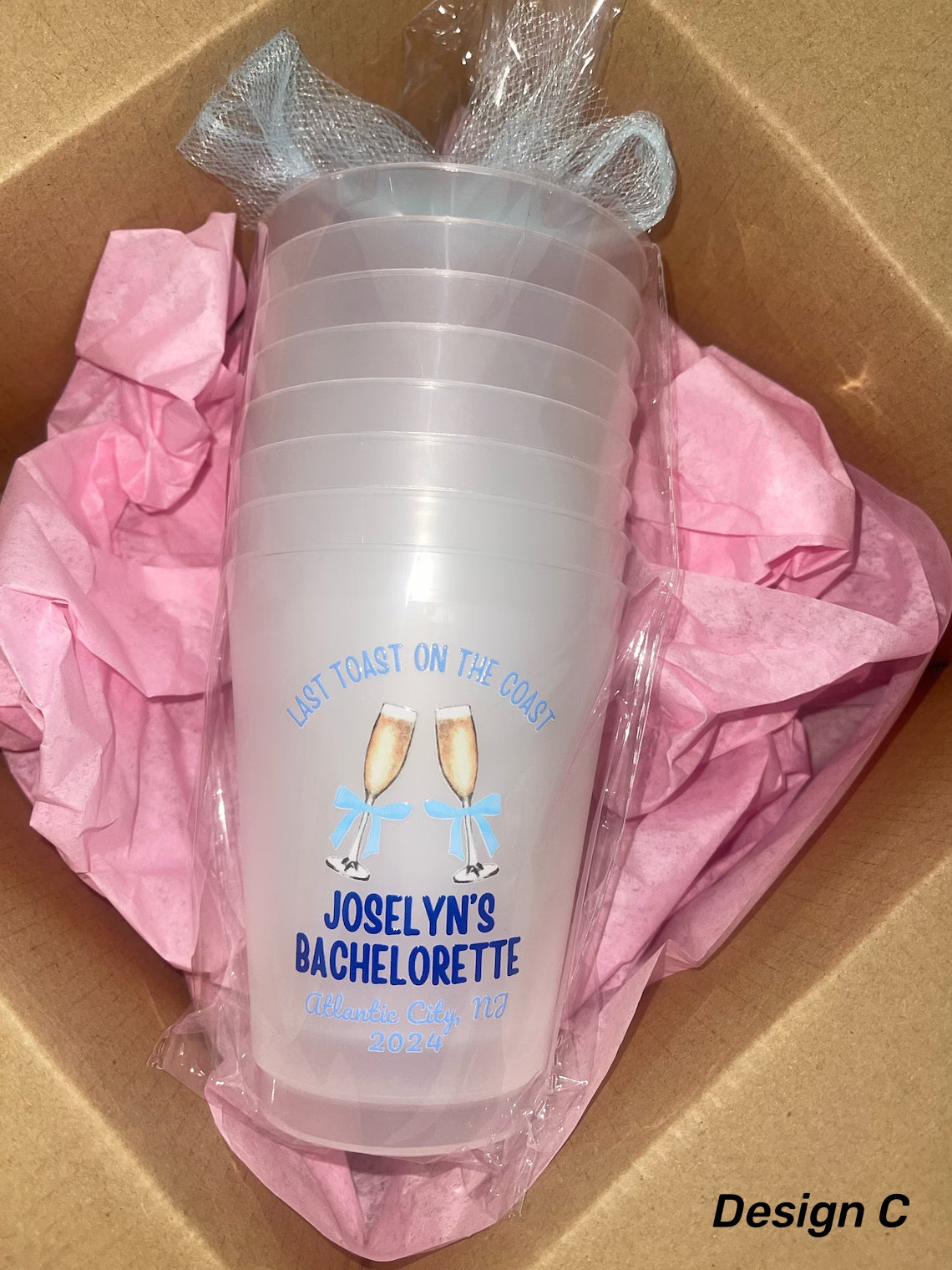 Custom Frosted Party Cups – Set of 8 Personalized 16oz Reusable Cups