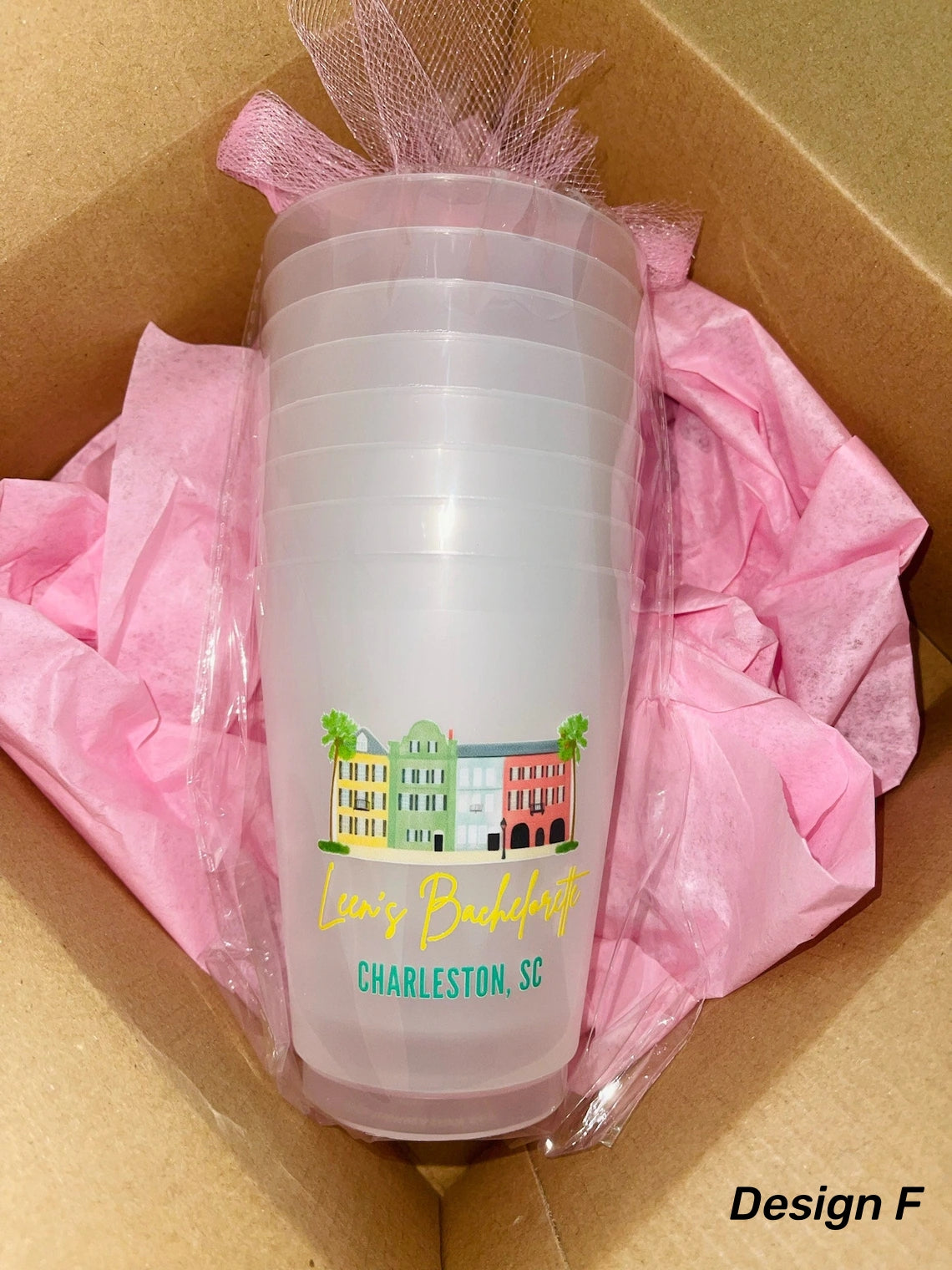 Custom Frosted Party Cups – Set of 8 Personalized 16oz Reusable Cups