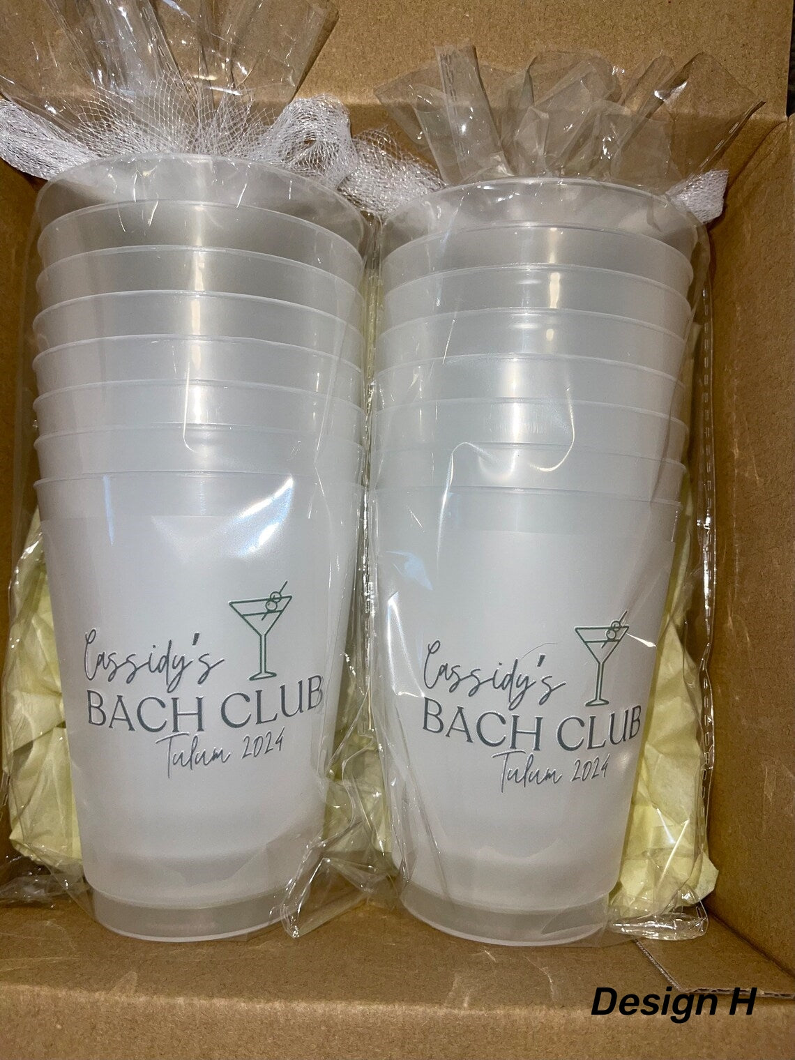 Custom Frosted Party Cups – Set of 8 Personalized 16oz Reusable Cups