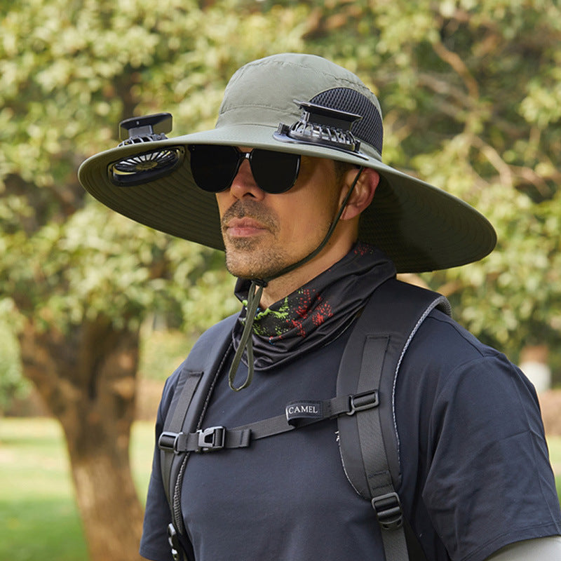 Personalized Dad Stamp Hat with Solar Fan – Outdoor Gift for Men