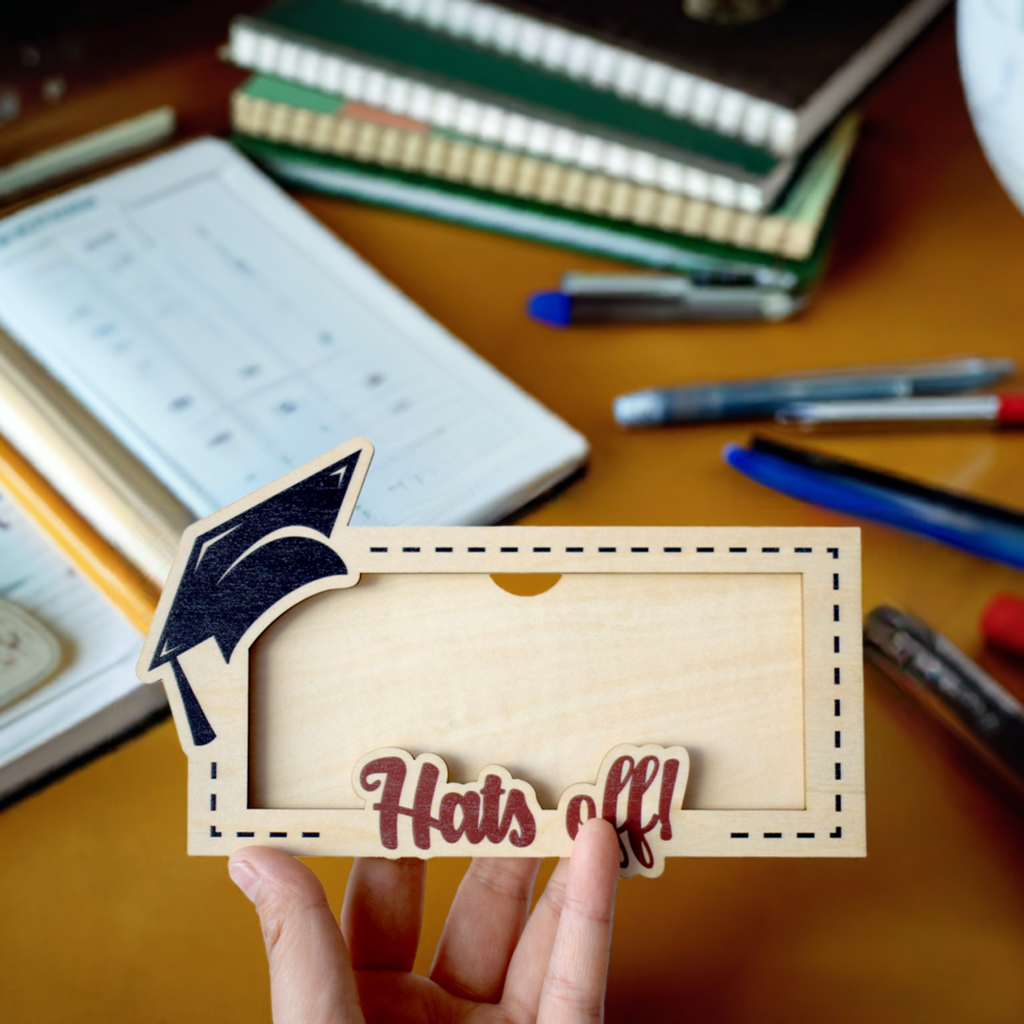 Wooden Money Holder – Graduation Gift | Envelope-Style Cash Holder