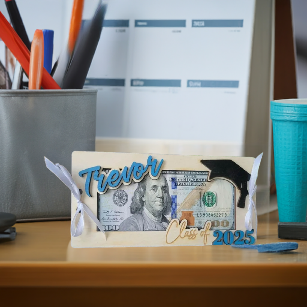 Custom Wooden Money Holder – Personalized Graduation Gift