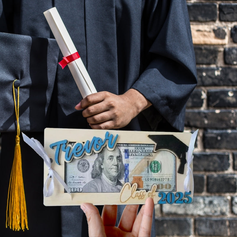 Custom Wooden Money Holder – Personalized Graduation Gift