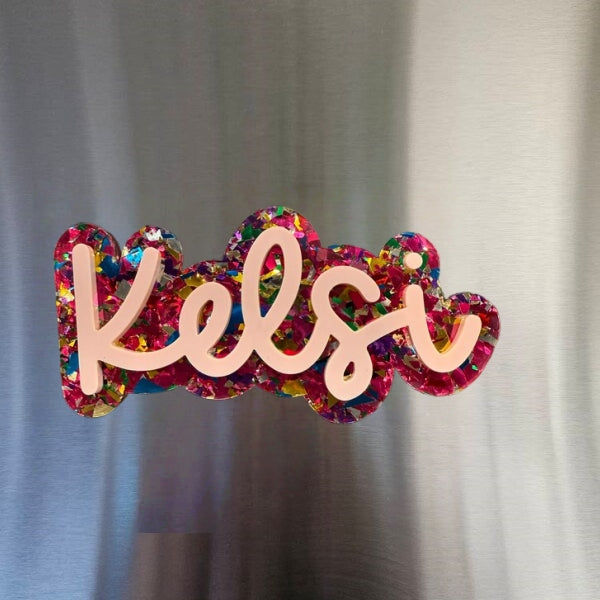 Personalized 3D Locker Name Magnet – Custom Acrylic Locker Decor