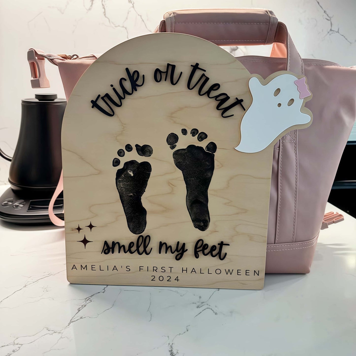 Personalized Halloween Handprint or Footprint Sign – Baby’s First Halloween
